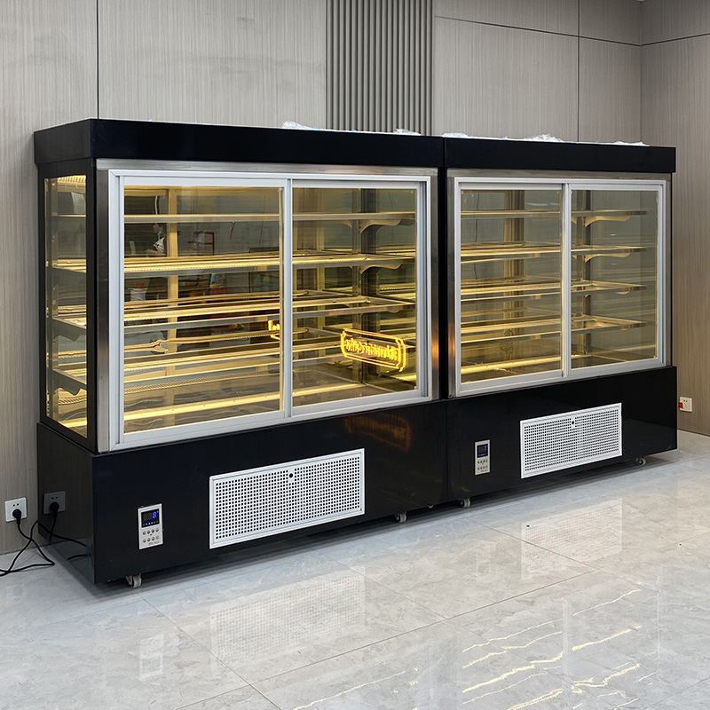 Gabinete de exibição do chiller da porta do ângulo reto