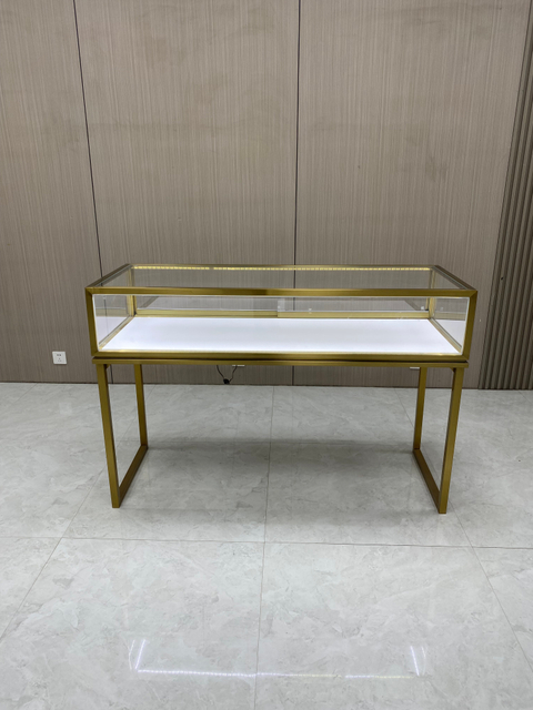 Armário de exibição de jóias de titânio em forma de U