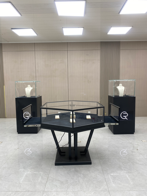 Armário de exibição de jóias irregulares octogonais