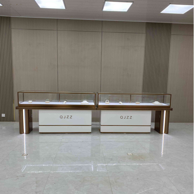 Armário de exibição de jóias de armação de aço inoxidável