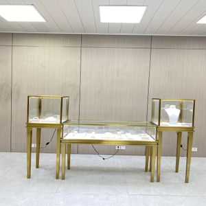 Gabinete de exibição de jóias de conjunto de ouro de titânio