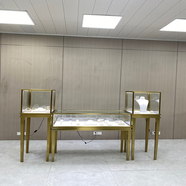 Gabinete de exibição de jóias de conjunto de ouro de titânio