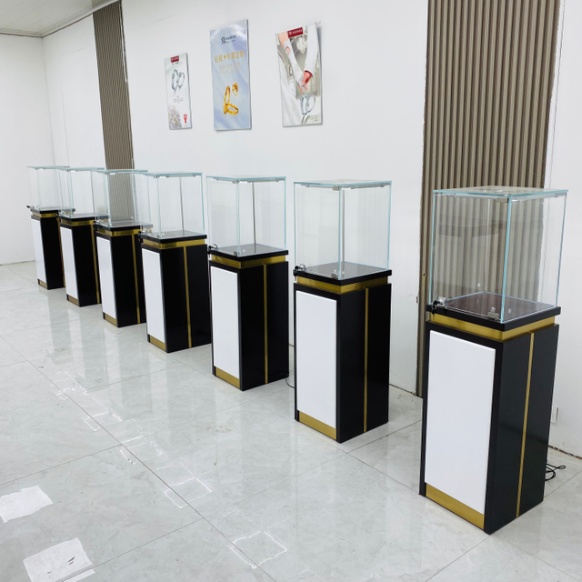 Gabinete de exibição de vidro com tira leve