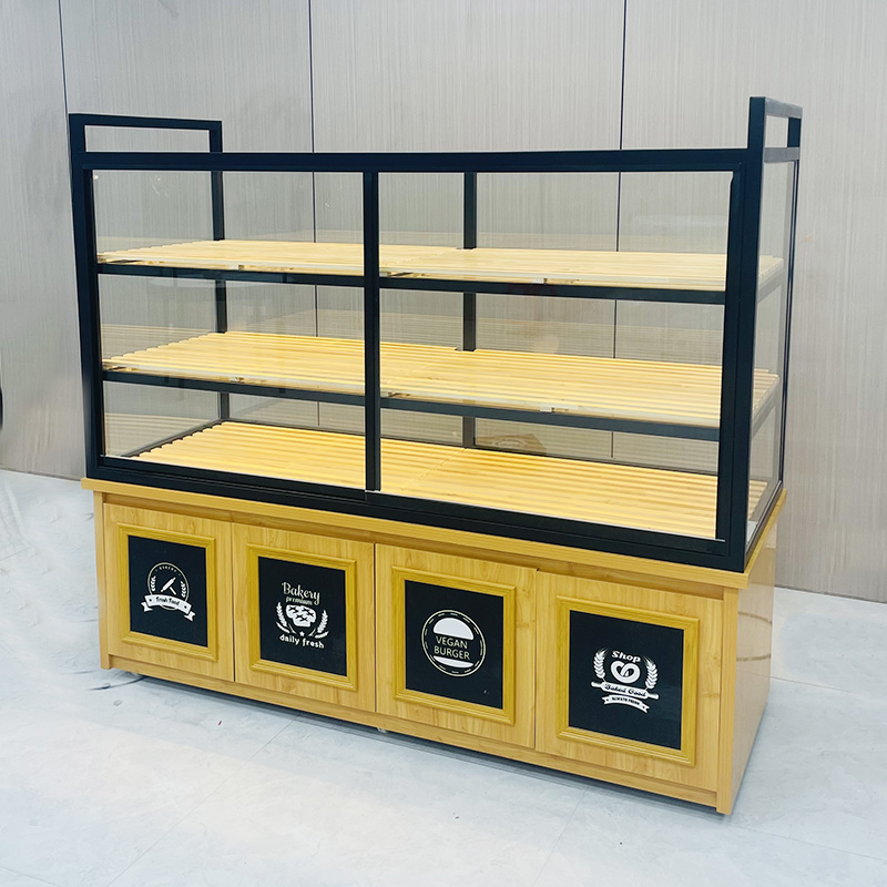 Armário de exibição de pão marrom