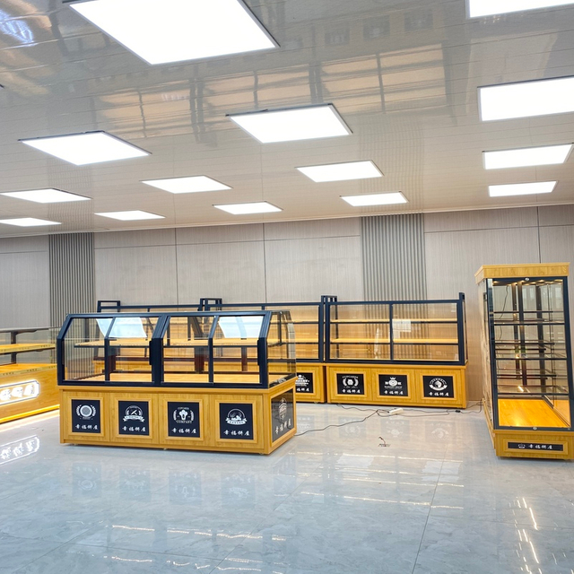 Armário de exibição de pão marrom