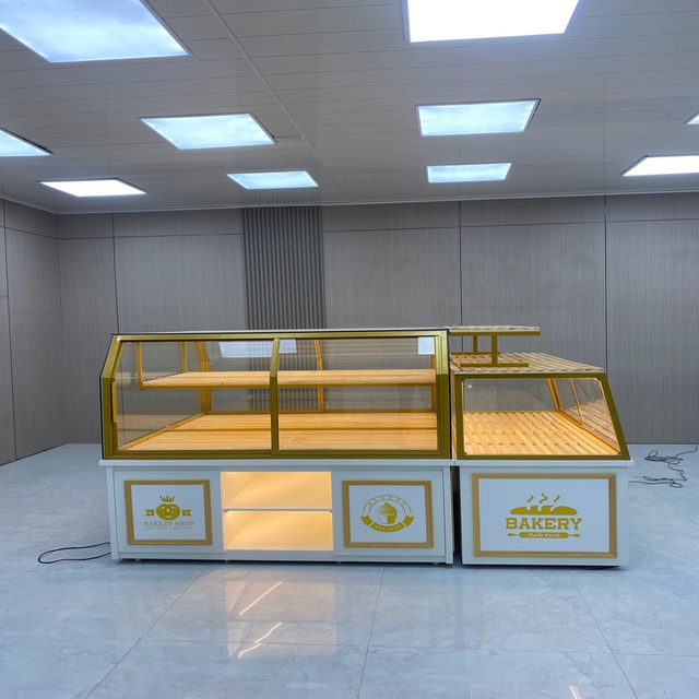 Armário de exibição de pão da ilha retangular