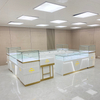 Conjunto de gabinete de jóias de laca branca