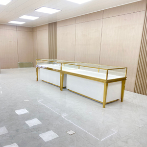 Gabinete de exibição de jóias de ouro de champanhe
