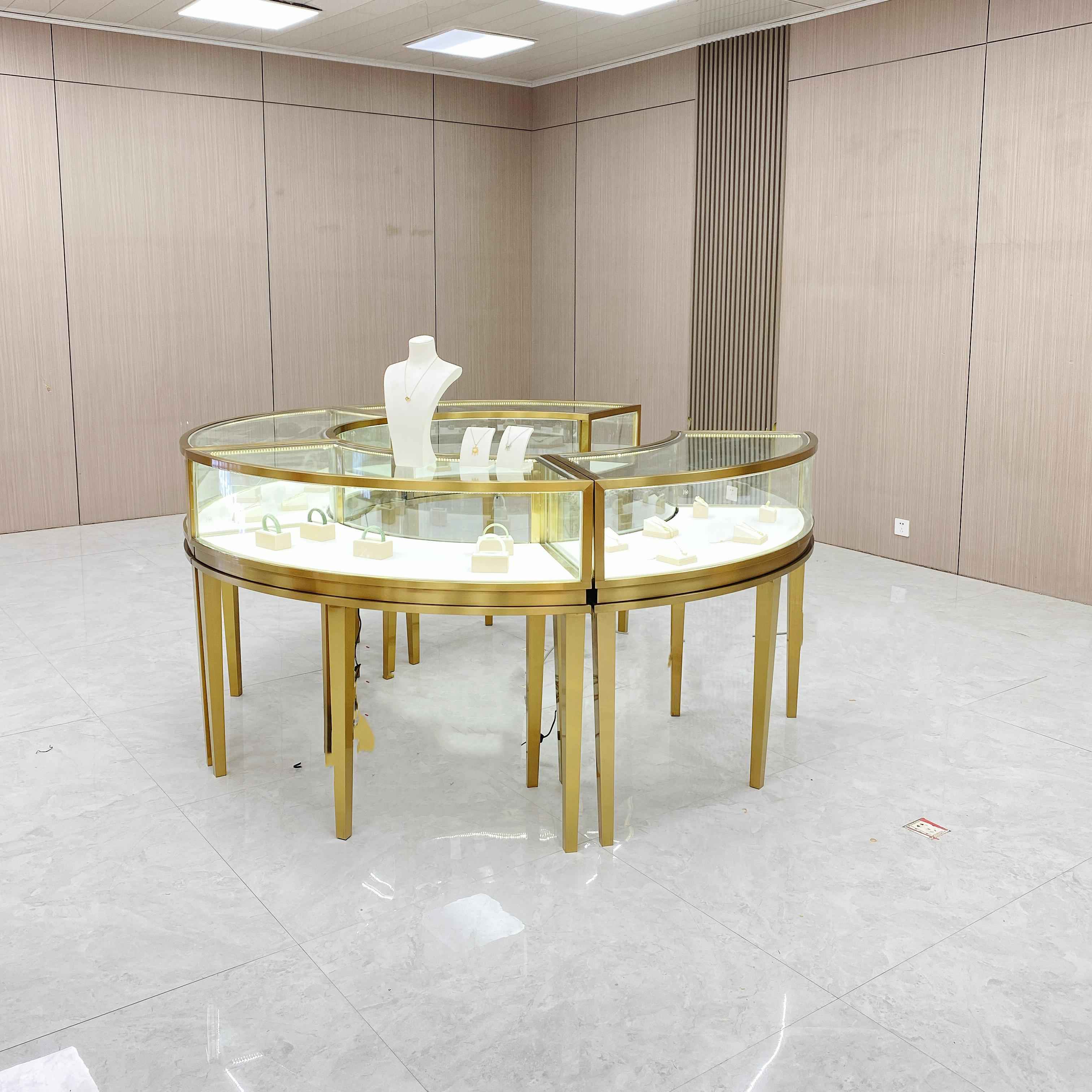 Gabinete de exibição de vidro para jóias