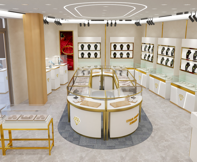 Luxo Ethan Jordan Jewelry Store: onde displays requintados se encontram com joias finas