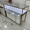 Gabinete de exibição de jóias de conjunto de combinação de ouro de titânio