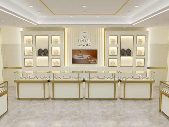 Fachada elegante da Jóia Dahab Shop: um vislumbre de luxo