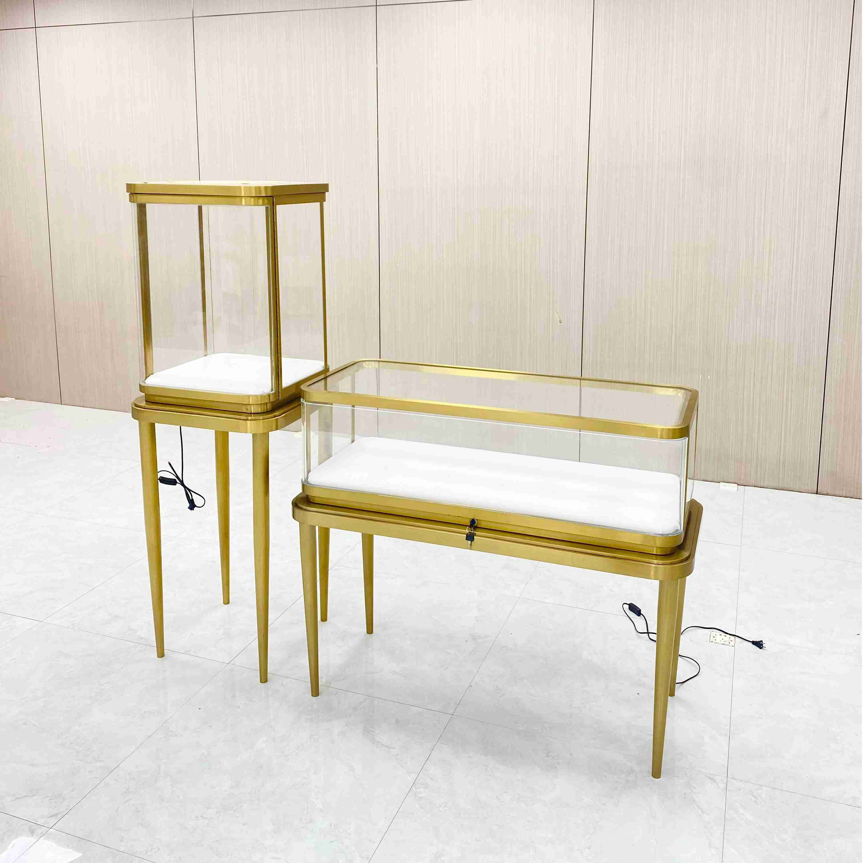 Armário de exibição de jóias de design curvo de luxo